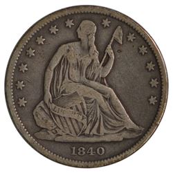 1840 Seated Liberty Small Letters Half Dollar Coin