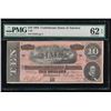 Image 1 : 1864 $10 Confederate States of America Note PMG 62EPQ