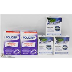 BAG OF ASST POLIGRIP AND AMOSAN ORAL ANTISEPTIC