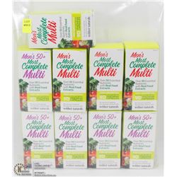 9 BOTTLES OF ASSORTED MENS MULTIVITAMINS