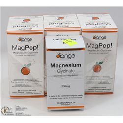 4 BOXES OF ORANGE NATURALS MAGNESIUM GLYCINATE