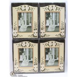 LOT OF 4 PHOTO FRAMES (5" X 7")