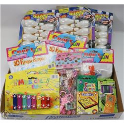 FLAT OF KIDS TOYS INCLUDING XYLOPHONES, BOWLING