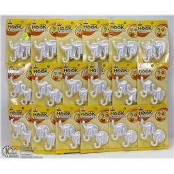 LOT OF 18 ADHESIVE HOOKS
