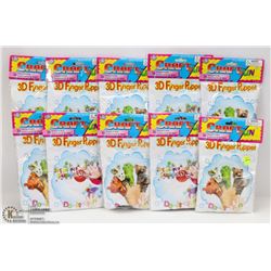 LOT OF 10 3D FINGER PUPPETS