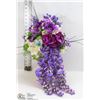 Image 1 : WHITE/ PURPLE ARTIFICIAL FLOWER WEDDING BOUQUET