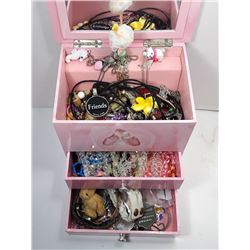1)  PINK MUSICAL CHILD'S JEWELRY BOX
