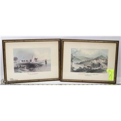 SET OF 2 VINTAGE ENGRAVING/