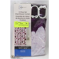 NEW 13PC VINYL SHOWER CURTAIN SET