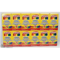 12 PACKS OF PLAYSKOOL WASHABLE MARKERS