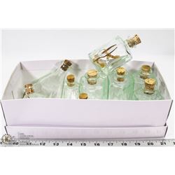 FLAT OF GLASS CONTAINERS WITH CORK LIDS