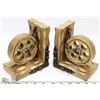 Image 1 : VINTAGE STYLE CHAINED WHEEL BOOKENDS