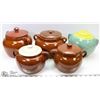 Image 1 : 9) 5 VINTAGE BEAN CROCKS WITH LIDS, 1 MADE IN