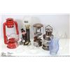 Image 1 : 10) 2 LANTERNS, 4 CHIMNEYS,CNR GLOBES , DISPENSER,