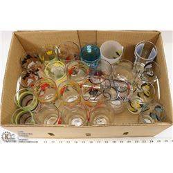 2) 24 VINTAGE PAINTED WATER GLASSES - SOME