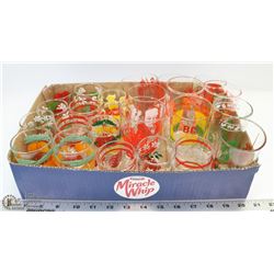 1) 24 VINTAGE PAINTED JUICE & WATER GLASSES FROM