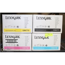 SET OF 4 LEXMARK PRINTER CARTRIDGES