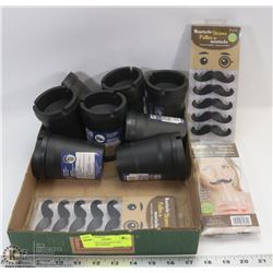 FLAT OF BUTT BUCKETS AND MUSTACHE STRAWS