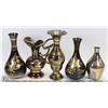 Image 1 : BOX OF BRASS VASES