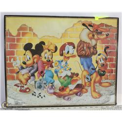 FRAMED PICTURE OF WALT DISNEY PRINT