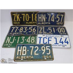 7 LICENSE PLATES - 1964-1972