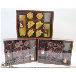 LOT OF 3 SCENTED CANDLE GIFT PACKS