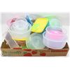 Image 1 : FLAT OF FOOD CONTAINERS WITH LIDS