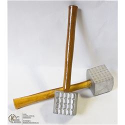 2 NEW ALUMINUM MEAT MALLETS