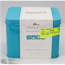 DAVIDS TEA RECIPE BOX & RECIPE CARDS NEW