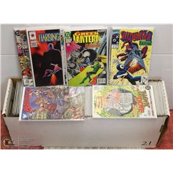 BOX OF OVER 250 COMICS BAGGED & BOARDED.