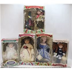 5 COLLECTORS CHOICE VINTAGE DOLLS.