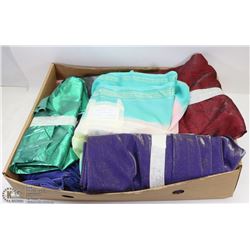 XL LOT OF MATERIAL INCLUDING SAREES, SCARVES