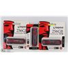 Image 1 : LOT OF 3 KINGSTON 256 GIG MEMORY USB STICKS