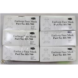 LOT OF 6 BOXES OF EARLOOP FACE MASKS