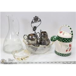 ASSORTED GLASSWARE.