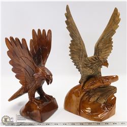 LOT OF 2 EAGLE WOOD CARVINGS.