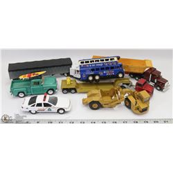 FLAT OF COLLECTIBLE TOY TRUCKS.