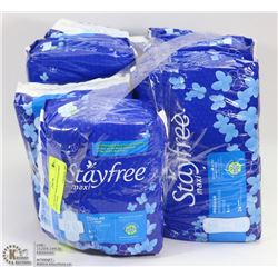 7 PACKS OF ASSORTED STAYFREE MAXI PADS
