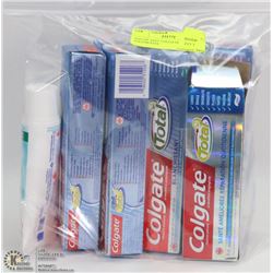 BAG OF ASST COLGATE TOTAL TOOTHPASTE
