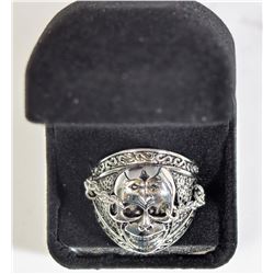 #3)STAINLESS STEEL SKULL SHAPE RING (SIZE 10).