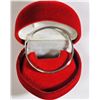 Image 1 : #4)STERLING SILVER LARGE HOOP EARRINGS,
