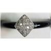 Image 1 : #5)STERLING SILVER CUBIC ZIRCONIA ONYX RING.