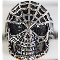 #10)STERLING SILVER MEN'S SKULL SHAPE RING