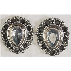 #11)STERLING SILVER AQUAMARINE FLORAL