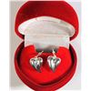 Image 2 : #16)STERLING SILVER LEAF EARRINGS