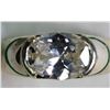 Image 2 : #17)STERLING SILVER CUBIC ZIRCONIA MEN'S RING
