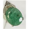 Image 2 : #18)STERLING SILVER EMERALD PENDANT (3CT)