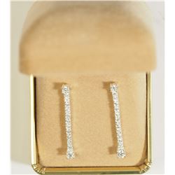 #19)STERLING SILVER CUBIC ZIRCONIA EARRINGS