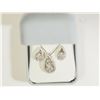 Image 1 : #23)STERLING SILVER CUBIC ZIRCONIA EARRINGS