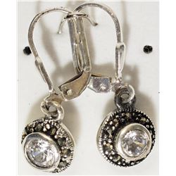 #28)STERLING SILVER MARCASITE & CUBIC